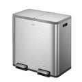 EKO 42L + 42L Dual-Compartment Step Can - Stainless Steel